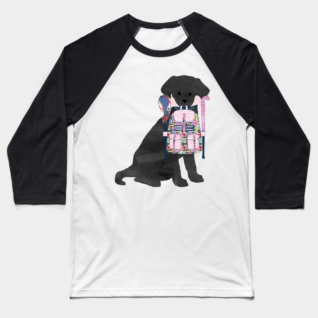Black Lab Back To School Field Hockey Lacrosse Dog Baseball T-Shirt by emrdesigns